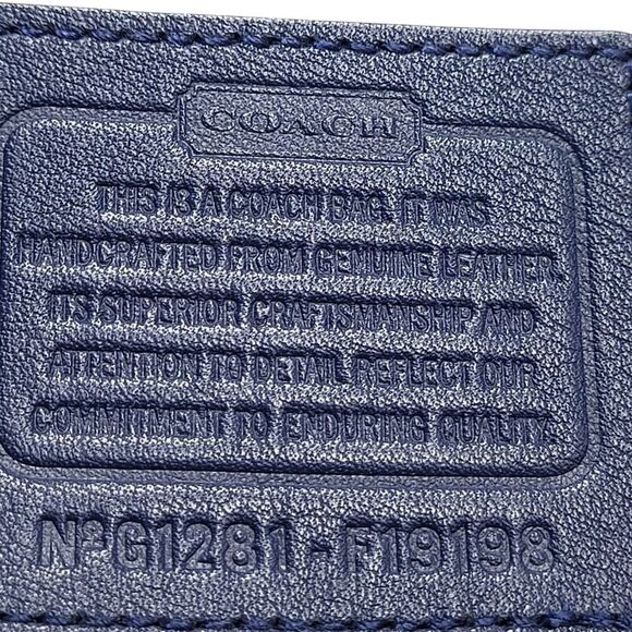 Coach Peyton Patent Leather Shoulder Tote Navy Embossed C Logo No. G1281-F19198 - Picture 6 of 15